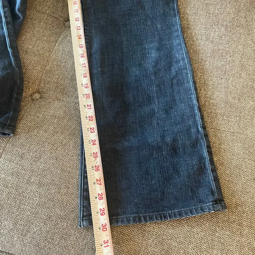 Talbots women's blue denim jeans sz 14 boot cut classic dark wash denim casual